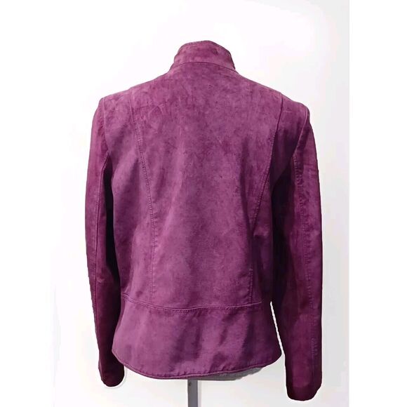 Pursuits LTD Vintage 90's Large Purple Suede Zip-Up Jacket - Picture 2 of 5